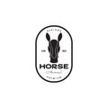 Head black horse simple badge vintage logo design vector