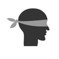 The head of a blindfolded man. Hunch Simple Icon Royalty Free Stock Photo