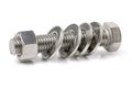 Head bolt and nut with washer Royalty Free Stock Photo