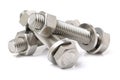Head bolt and nut with washer Royalty Free Stock Photo