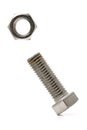 Head bolt and nut with washer Royalty Free Stock Photo