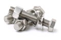 Head bolt and nut with washer Royalty Free Stock Photo