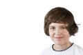 Head of boy on white background