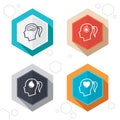 Head with brain icon.Female woman symbols Royalty Free Stock Photo