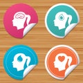 Head with brain icon.Female woman symbols. Royalty Free Stock Photo