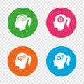 Head with brain icon. Female woman symbols. Royalty Free Stock Photo