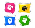 Head with brain icon. Male and female human symbols. Vector Royalty Free Stock Photo