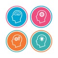 Head with brain icon. Male human symbols. Royalty Free Stock Photo