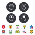 Head with brain icon. Male human symbols. Royalty Free Stock Photo