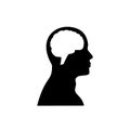 Head and brain icon. Silhouette human