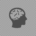 Head with brain vector icon eps 10. Simple isolated illustration Royalty Free Stock Photo
