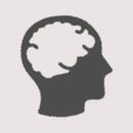 Head with brain vector icon eps 10. Simple isolated illustration Royalty Free Stock Photo