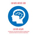 Head with brain vector icon eps 10. Simple isolated illustration Royalty Free Stock Photo