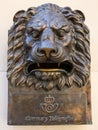 Bronze Lion head on the wall Royalty Free Stock Photo