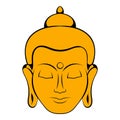 Head of Buddha icon cartoon