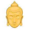 Head of Buddha icon, cartoon style