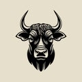 Head of bull farm animal black color