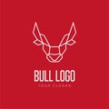 Head of Bull Geometric Style Logo Design