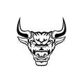 Head Bull Taurus ,Bison, Buffalo angry Logo design