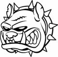 Head of a Bulldog Animal pet in Black and White. Vector illustration.