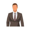Head of businessman, abstract geometric avatar face icon. Isolated vector flat design illustration