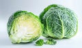 A head of cabbage with a piece cut off Royalty Free Stock Photo