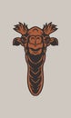 head camel center hand drawn outline design Royalty Free Stock Photo