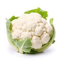 A head of cauliflower on a white background