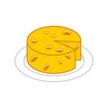 Head cheese on plate. Food Vector illustration