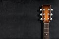 Head classical guitar blank chalkboard or blackboard Royalty Free Stock Photo