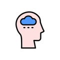 head cloud icon. Simple color with outline vector elements of brain process icons for ui and ux, website or mobile application