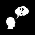 Head cloud think icon isolated on dark background Royalty Free Stock Photo