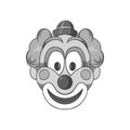 Head clown icon, black monochrome style Royalty Free Stock Photo