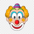 Head of clown icon, cartoon style Royalty Free Stock Photo