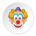 Head clown icon, cartoon style Royalty Free Stock Photo