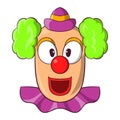 Head of clown icon, cartoon style Royalty Free Stock Photo