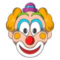 Head of clown icon, cartoon style Royalty Free Stock Photo