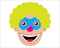 Head of clown, icon. Vector illustration. Royalty Free Stock Photo