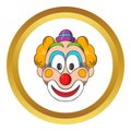 Head of clown vector icon, cartoon style Royalty Free Stock Photo