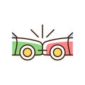 Head-on collision RGB color icon Royalty Free Stock Photo