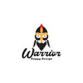 Head color vintage warrior viking cute logo symbol icon vector graphic design illustration idea creative Royalty Free Stock Photo