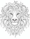 Abstract illustration art animal wild doodle lion Royalty Free Stock Photo