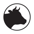 Cow head symbol in the circle Royalty Free Stock Photo