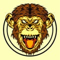 Crazy Ape Face Illustration