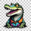 Head crocodile mascot cartoon design isolated on transparent background