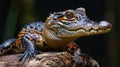 Head of a crocodile Paleosuchus palpebrosus Dwarf Caiman