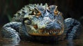 Head of a crocodile Paleosuchus palpebrosus Dwarf Caiman