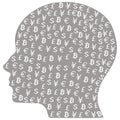 Head with currency symbols abstract illustration