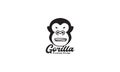 Head cute animal gorilla angry logo vector symbol icon design illustration Royalty Free Stock Photo