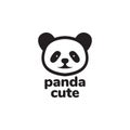 Head cute panda minimal logo design vector graphic symbol icon illustration creative idea